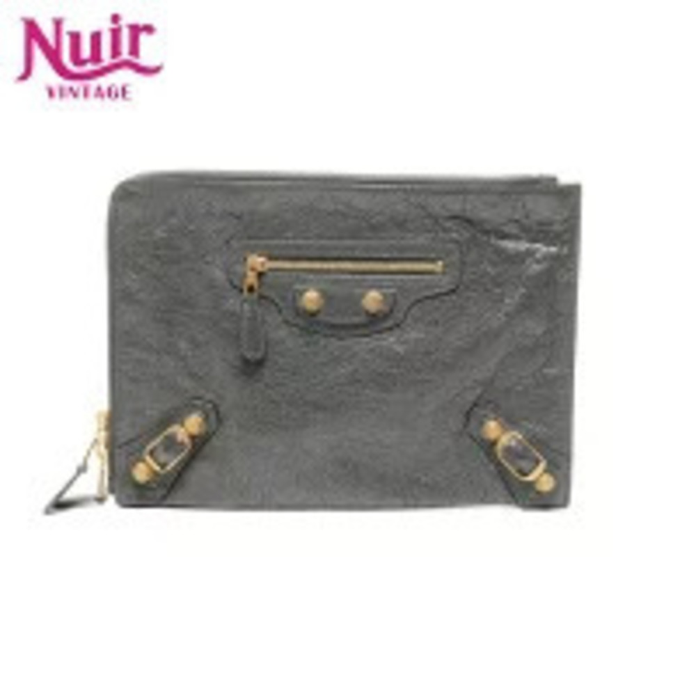 Balenciaga Giant Envelope Lambskin Clutch Bag Gray - Picture 1 of 12